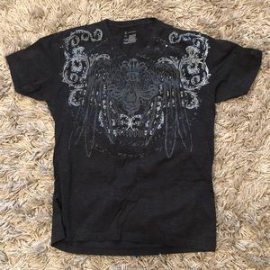 INC grey graphic t shirt size L